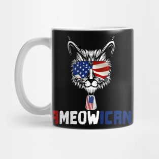 Ameowica Proud Patriot Cat Lover Us Flag American Premium Mug